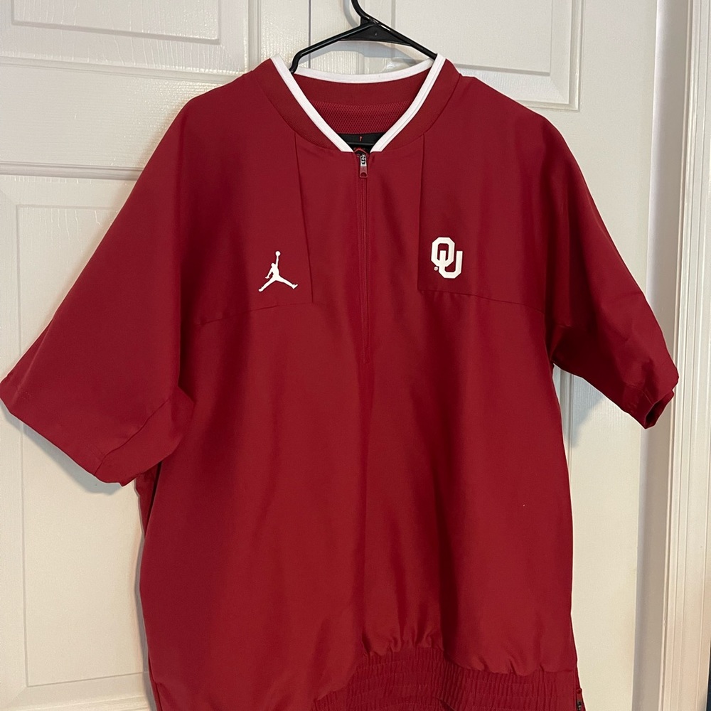Men’s Jordan Oklahoma Sooners Short-Sleeve Coach Jacket size L